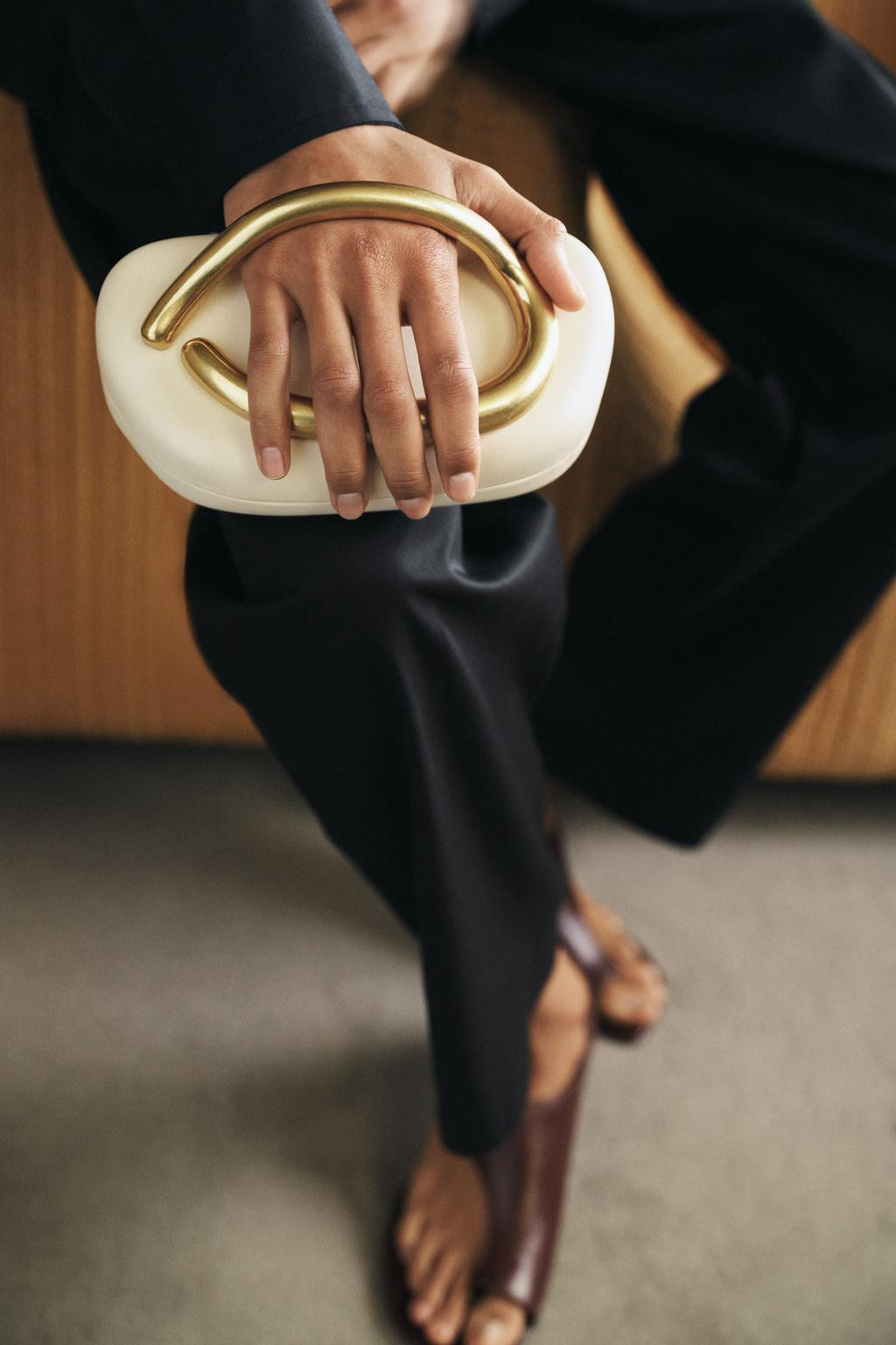Zara GOLD CLASP BOX BAG