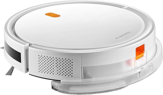 Xiaomi Robot Vacuum E5 Vacuum Cleaner and Mop Robot with 2000 Pa Suction Power, 400 ml Dust Container, 110 Minutes Battery Life, Intelligent Navigation, App & Voice Control, White