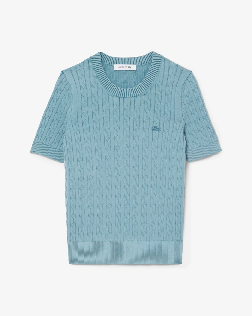 LACOSTE Knitted sweater with cable pattern and washed effect