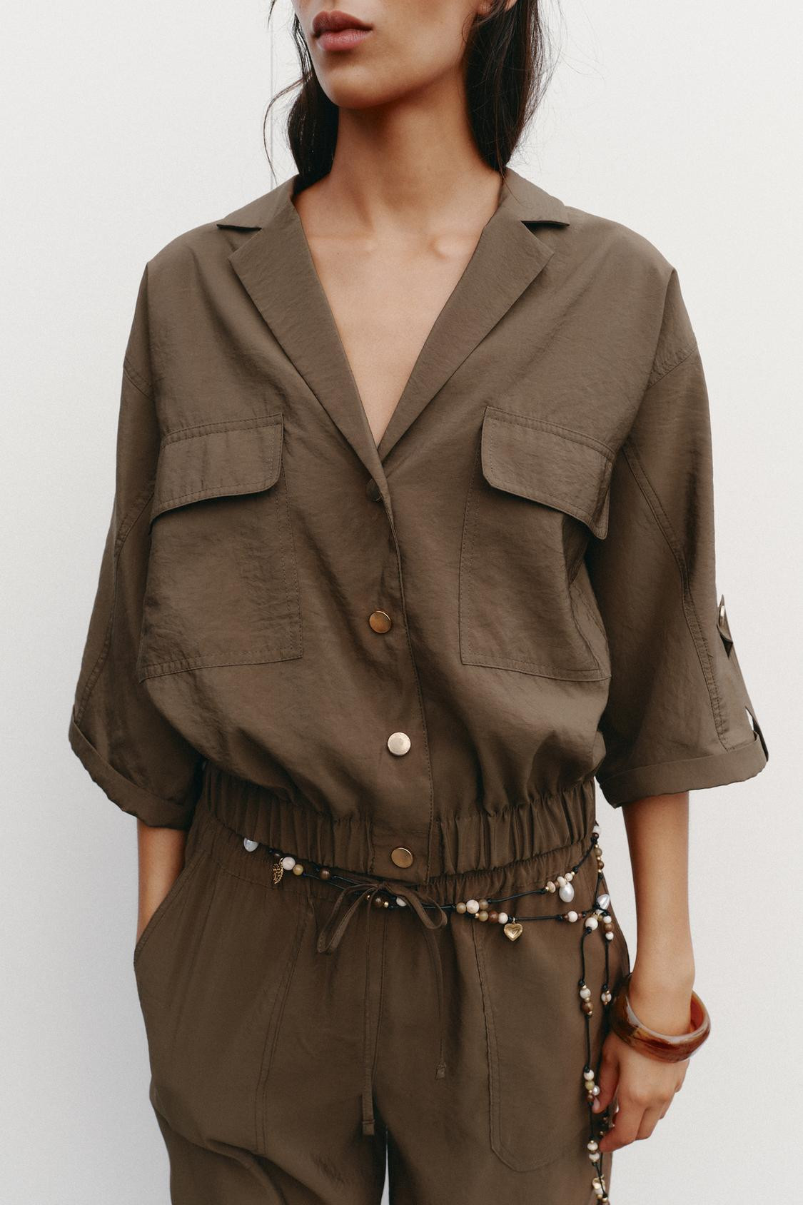 Zara SHORT SLEEVE SAFARI SHIRT