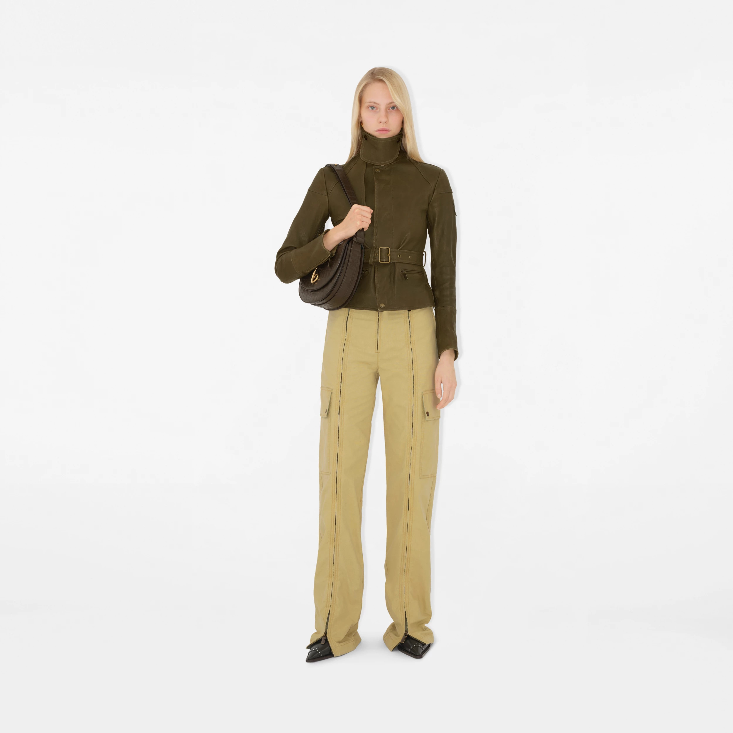 Burberry Cotton Linen Zip Trousers