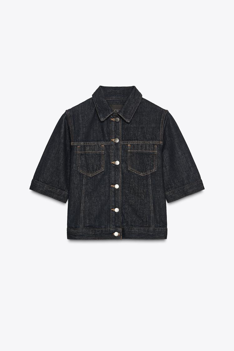 Zara DENIM JACKET WITH POCKETS ZW COLLECTION