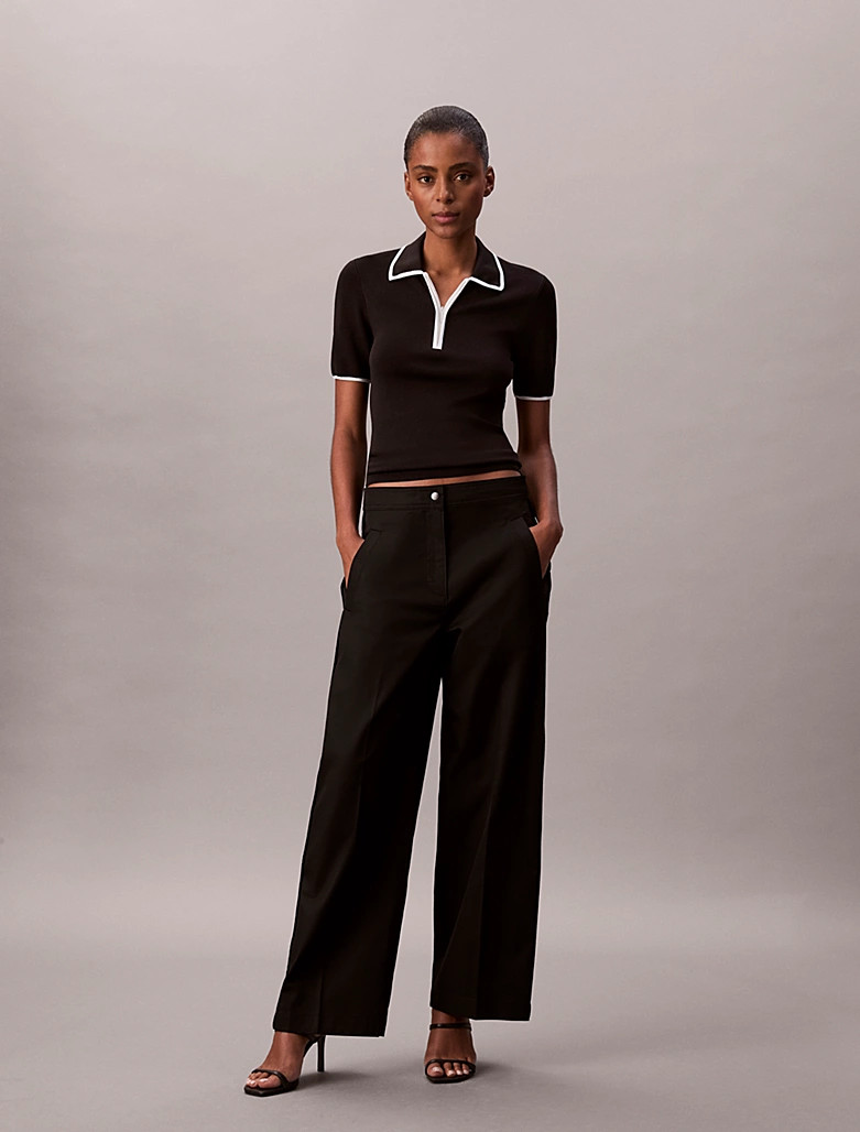 Calvin Klein Cotton twill trousers with logo tape