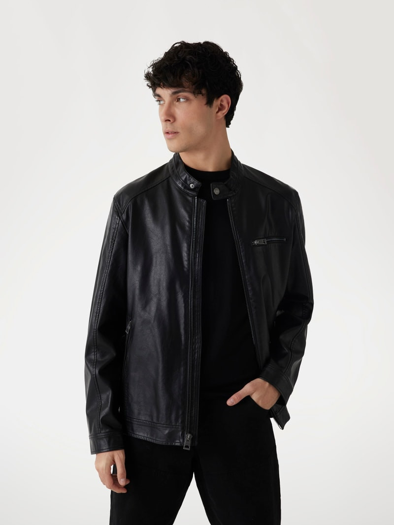 Men’s Faux Leather Biker Jacket