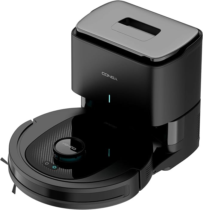 Cecotec Robot Vacuum Cleaner Conga 7490 Ultimate Home X-Treme, 4000 Pa. 120 Minutes of battery life, laser navigation and self-emptying station, 4-in-1 cleaning, multifunction brush, Cecotec app.