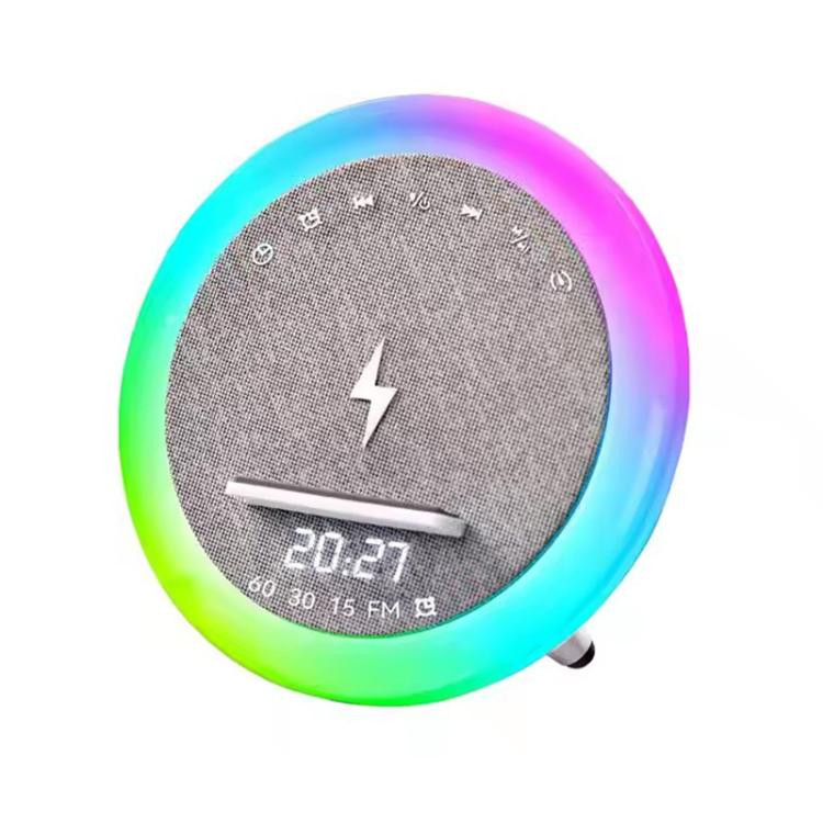 MD-S302 Alarm Clock 15W Smart Wireless Charger with LED Light and Bluetooth