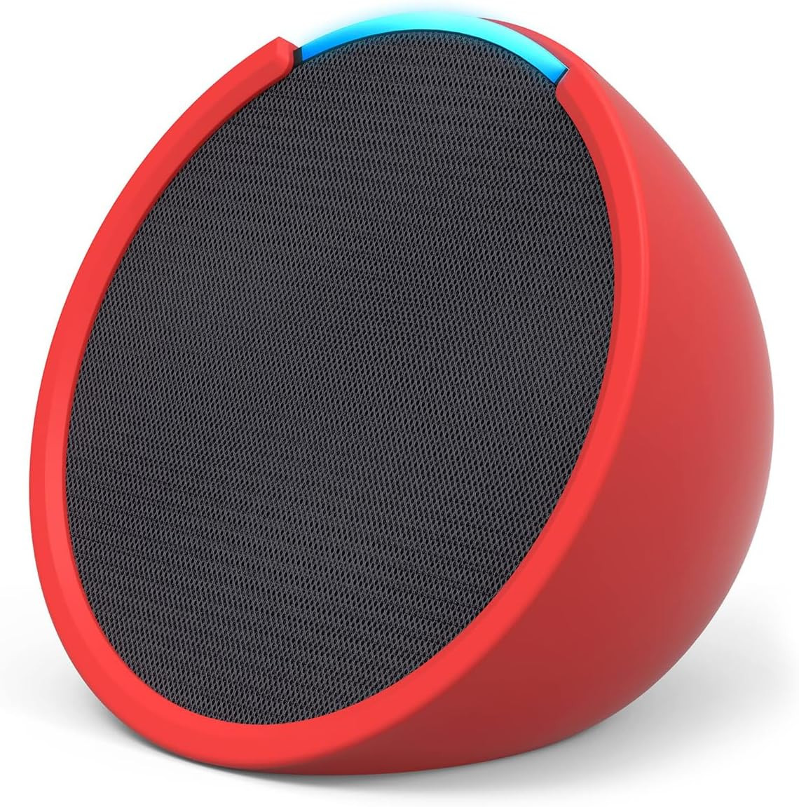 Echo Pop Compact and Smart Bluetooth Speaker with Full Sound and Alexa, Anthracite + "Made for Amazon": Sleeve for Echo Pop (2023 Version), Red