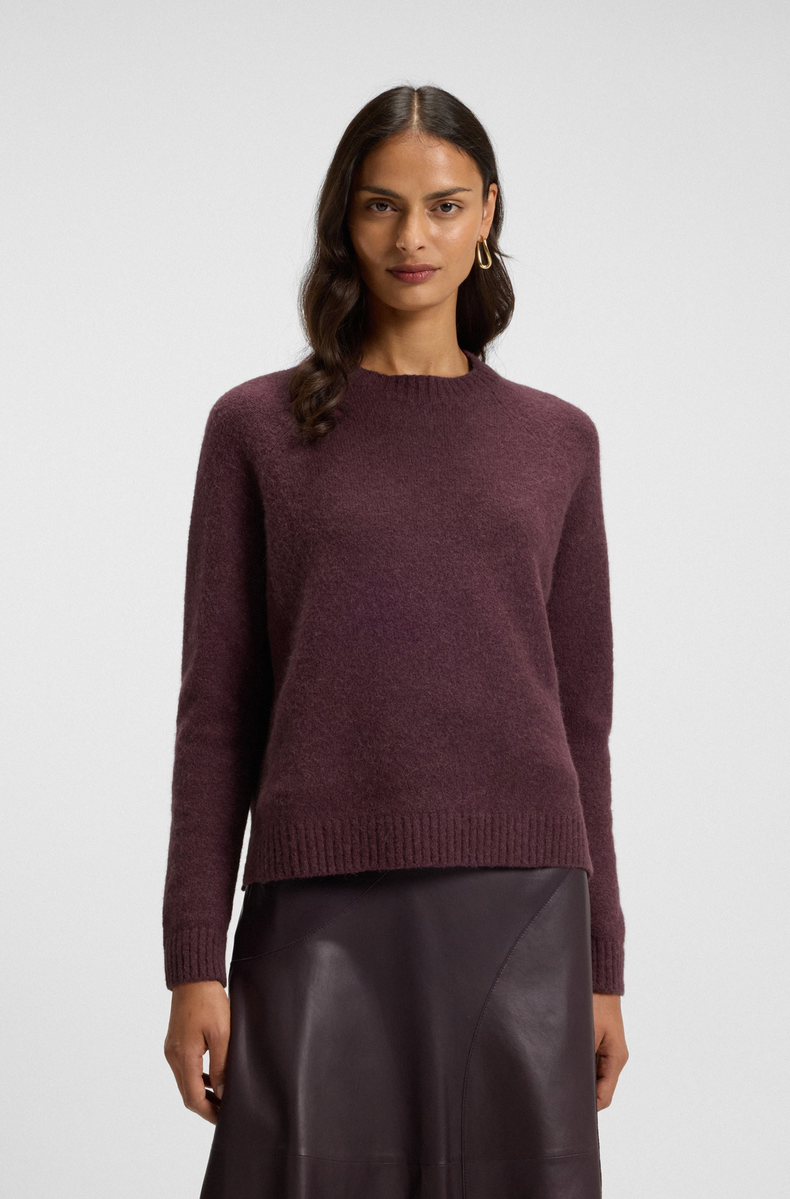 BOSS Crew-neck sweater in stretch fabric