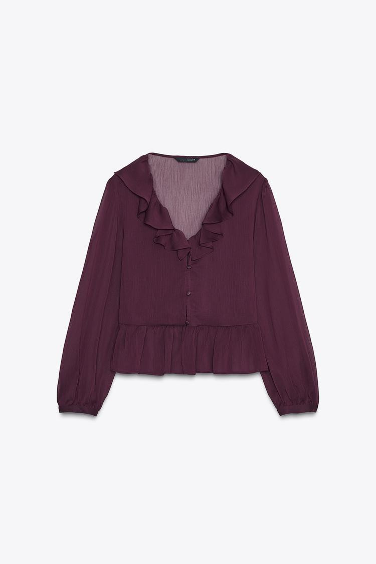 Zara RUFFLED BLOUSE