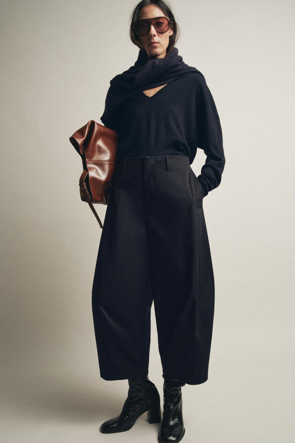 Zara ZW COLLECTION CROP BALLOON TROUSERS