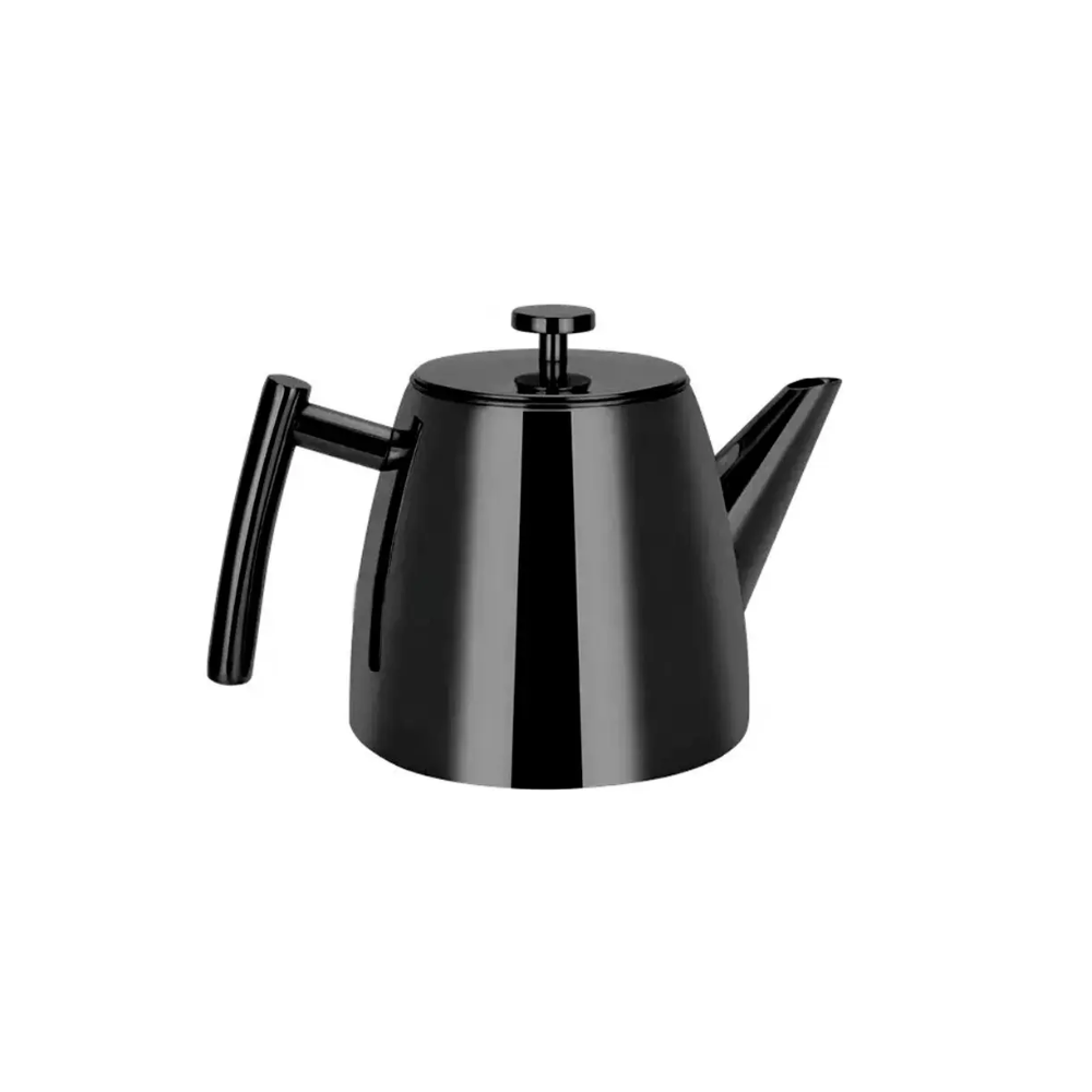Kukmara stainless steel teapot, 1.0 liter (black color)