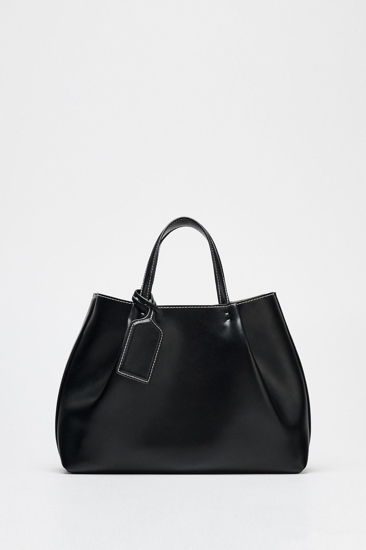 Zara TOPSTITCHED CITY BAG