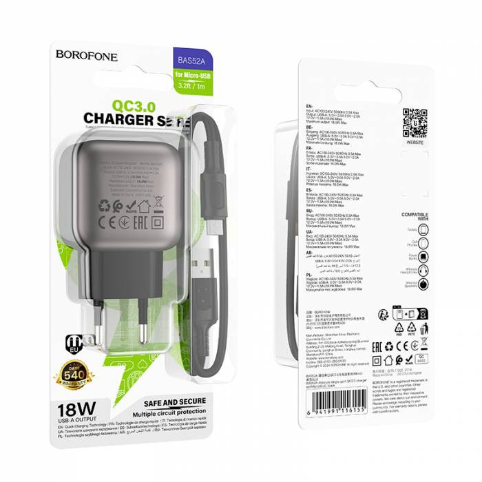 BOROFONE BAS52A Micro 1m-18W charger