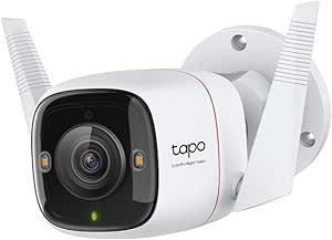 Tapo C325WB Outdoor Surveillance Camera, ColorPro Night Vision, Lens with Super Aperture, 2K High Resolution, AI Detection, Motion Detection, IP66, Alarm Message, Two-Way Audio