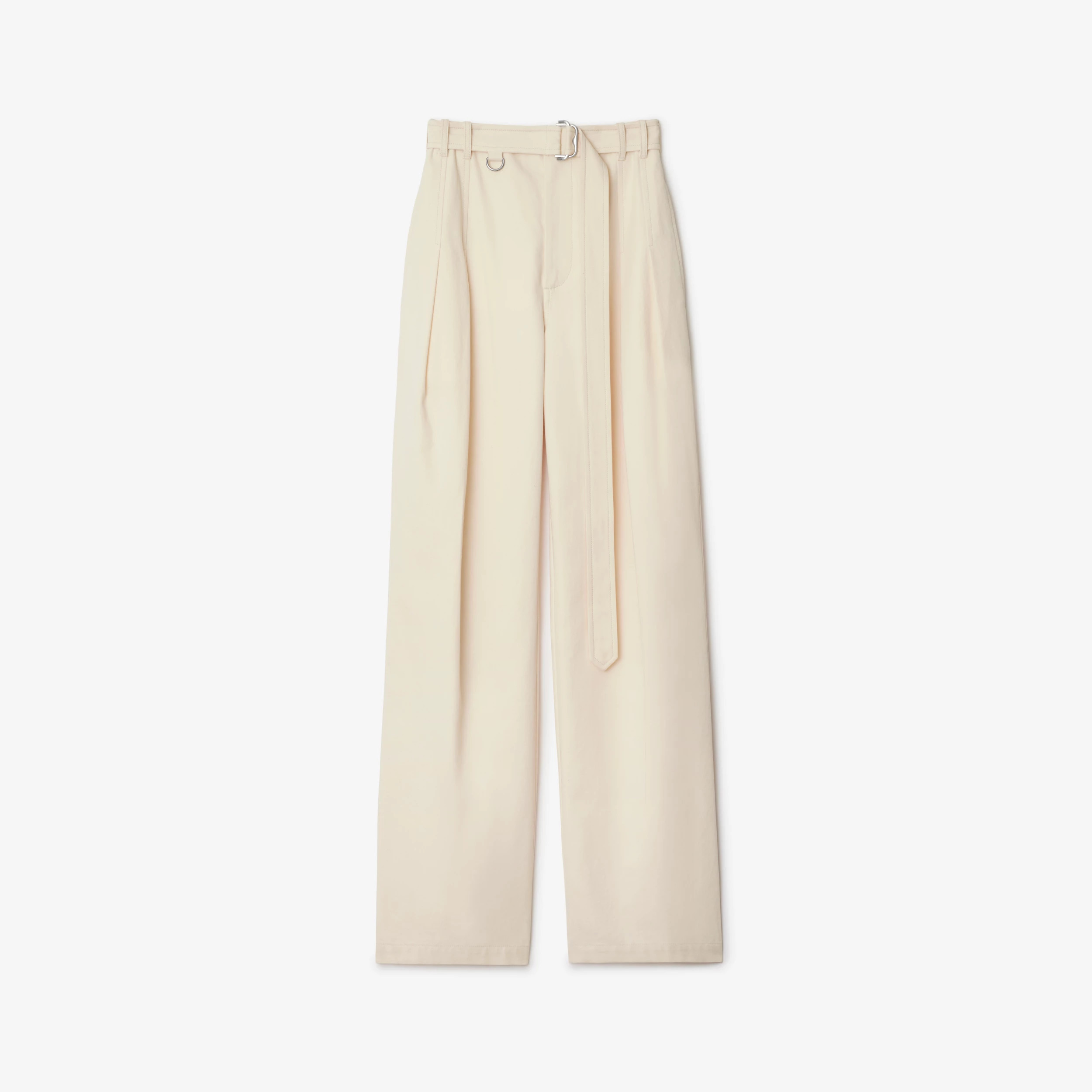 Burberry Gabardine Belted Trousers