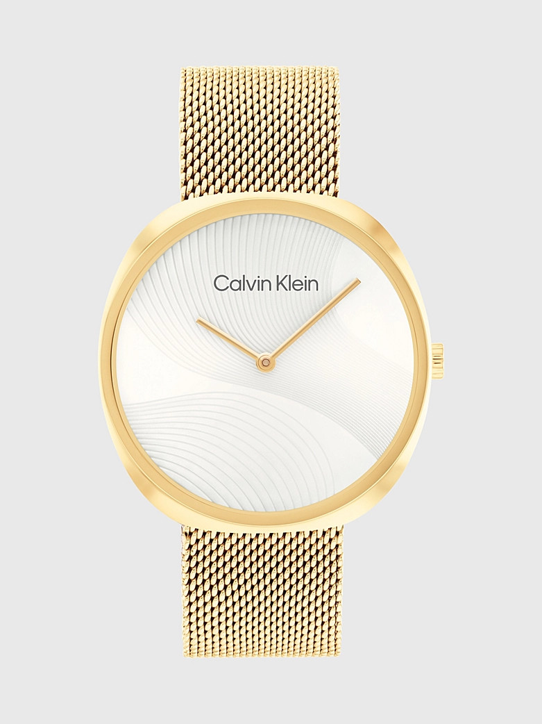 Calvin Klein Wristwatch with embossed dial and mesh strap