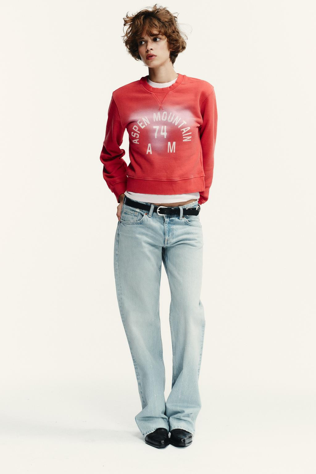 Zara TRF LOW-RISE WIDE-LEG JEANS