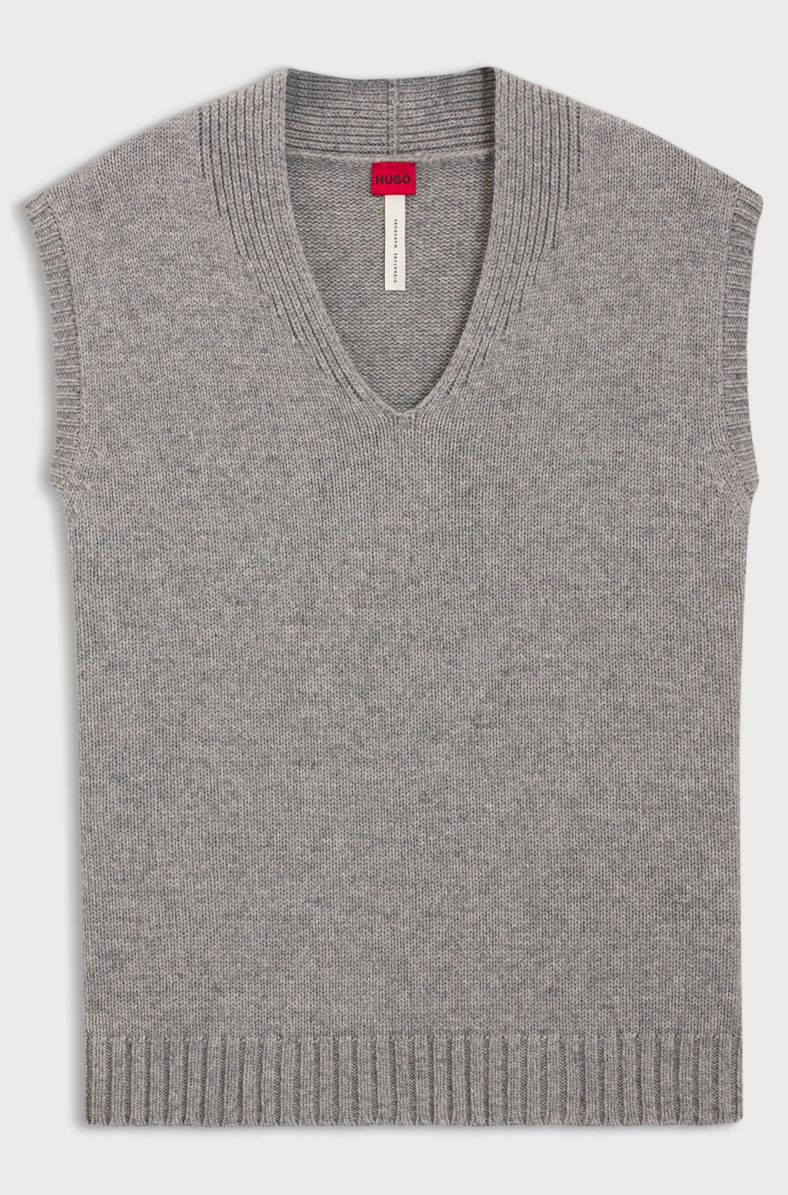HUGO Sleeveless sweater in a wool blend