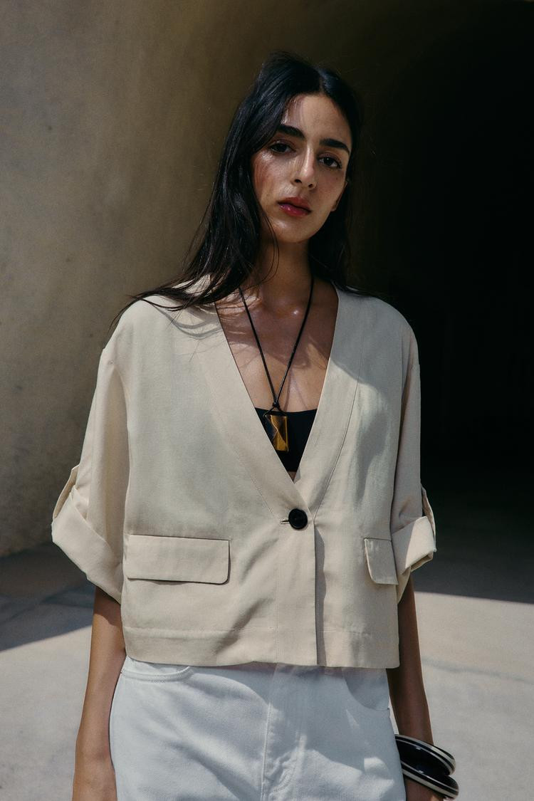 Zara TURN-UP SLEEVE JACKET