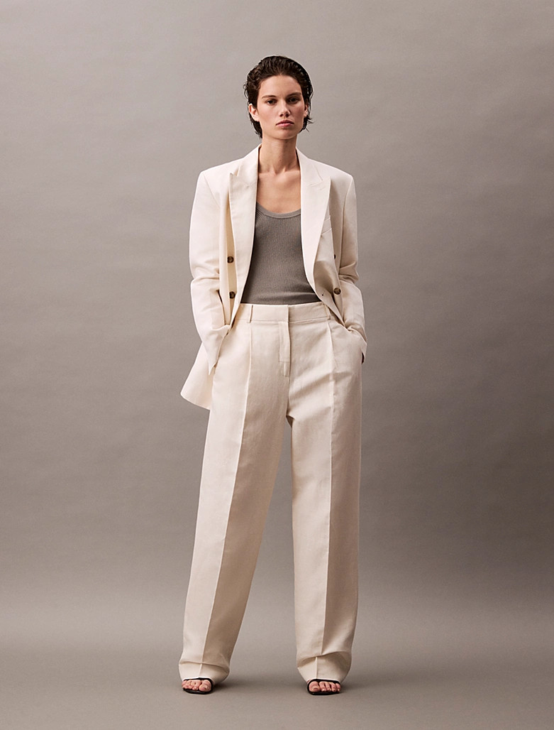 Calvin Klein Casual linen trousers with pleats