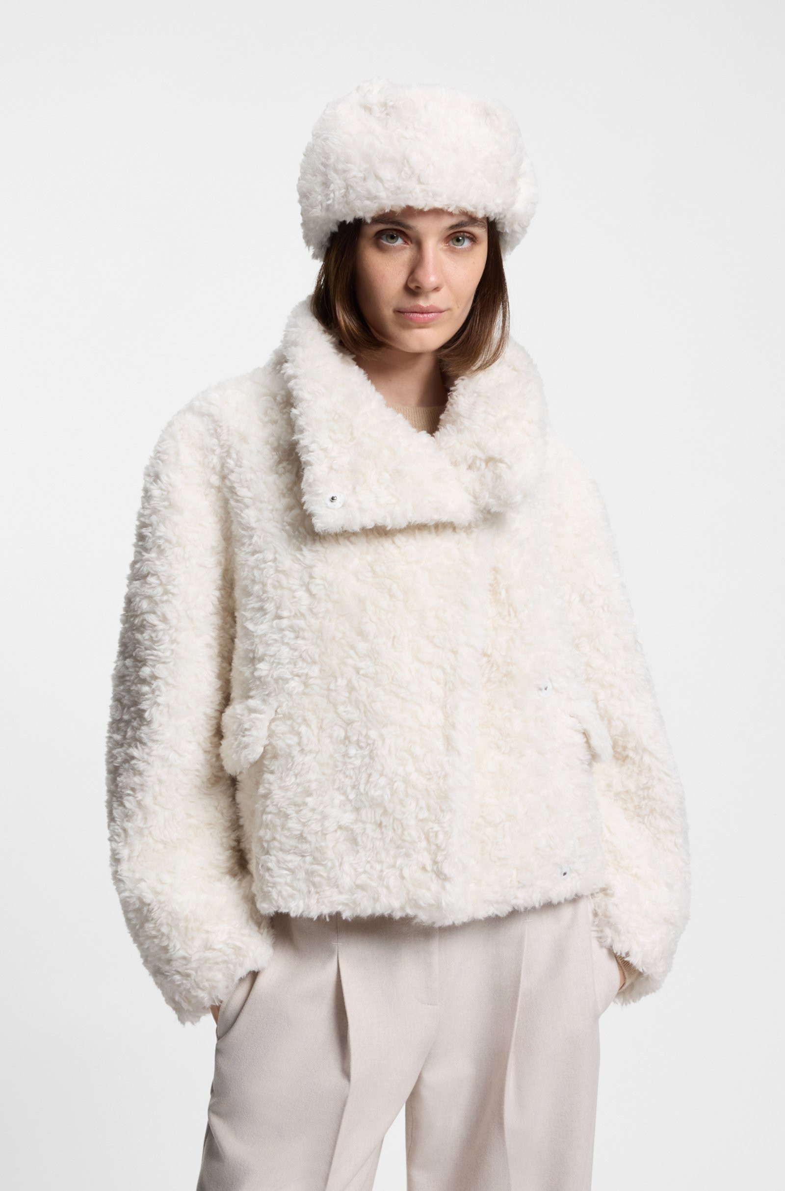 BOSS x Steiff teddy coat in a relaxed fit