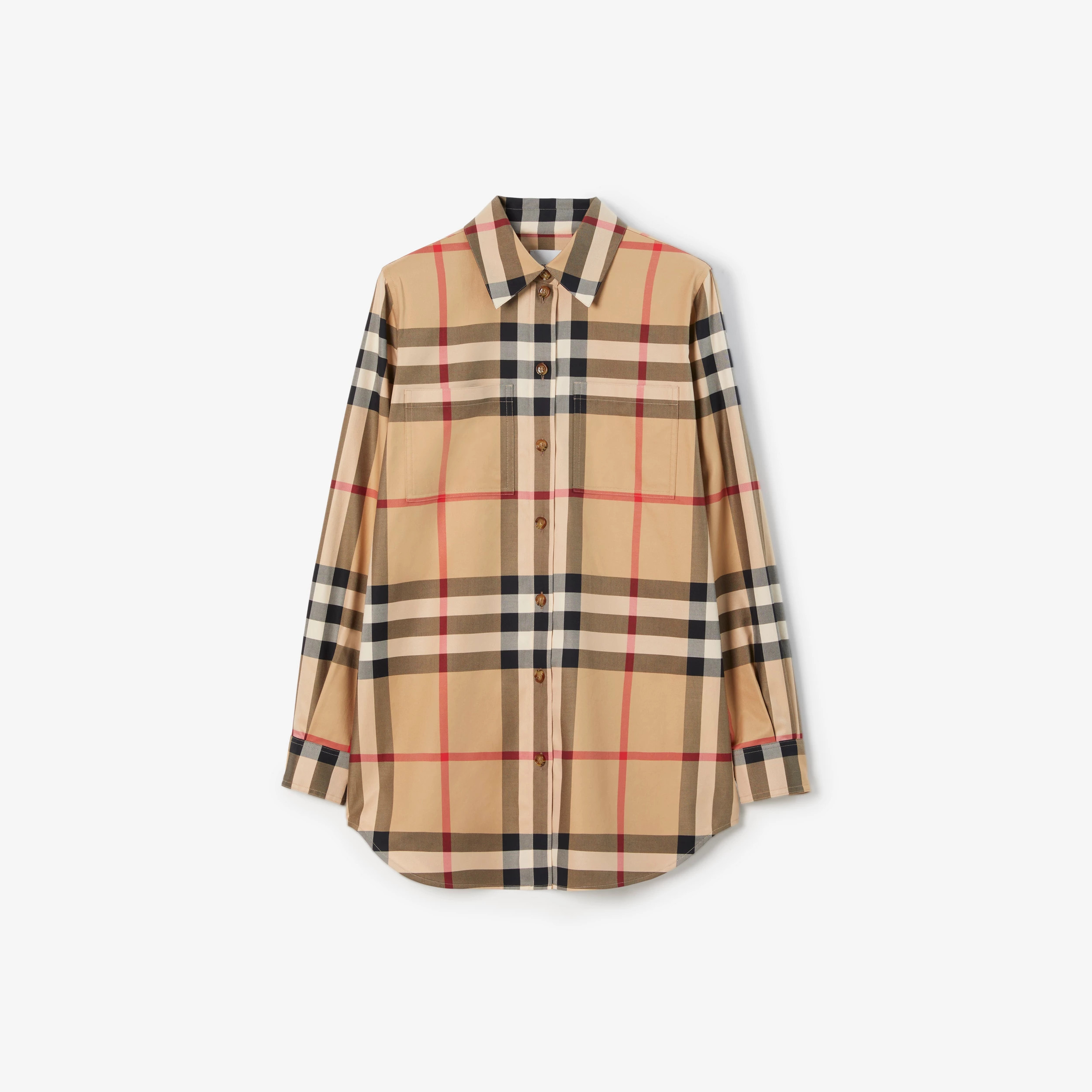 Burberry Check Stretch Cotton Shirt