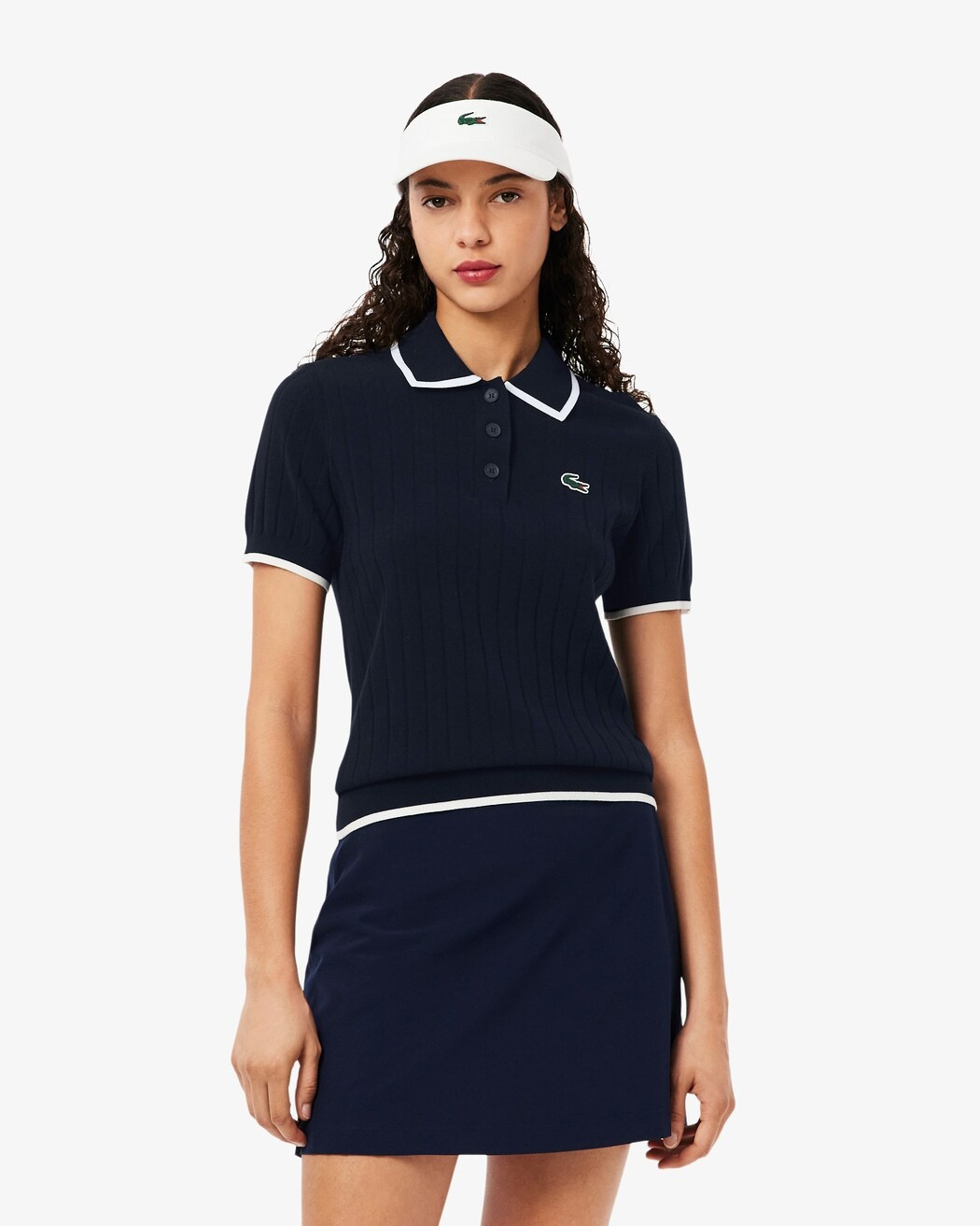LACOSTE Golf sweater with polo collar and short sleeves