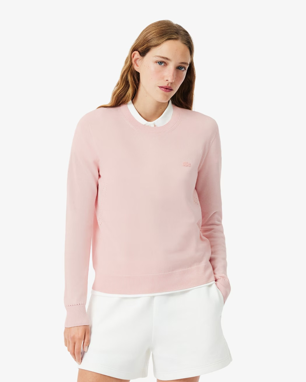 LACOSTE 3D knit sweater with round neck