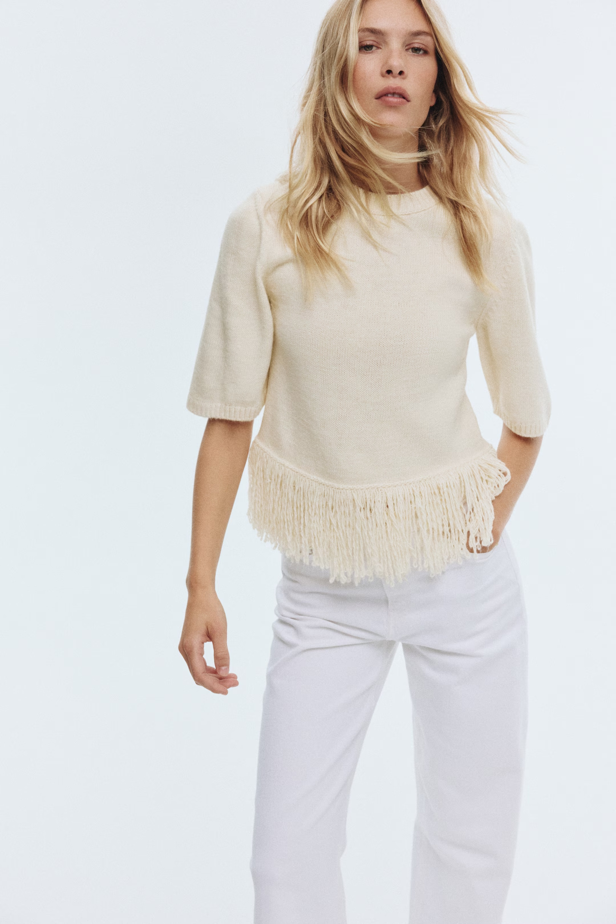 H&M Sweater with fringed hem