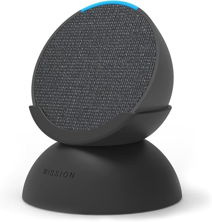 Echo Pop Compact and Smart Bluetooth Speaker with Full Sound and Alexa, Anthracite + "Made for Amazon": Battery Base for Echo Pop, Anthracite