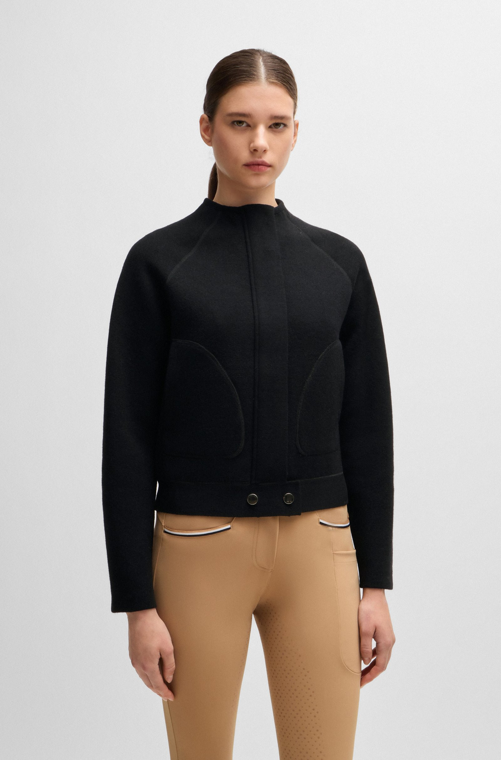 BOSS Equestrian cardigan with concealed closure