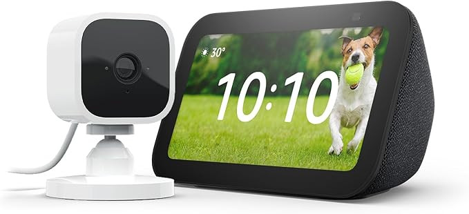 Echo Show 5 (3rd Gen) | Anthracite + Blink Mini Camera, Works with Alexa - Smart Home Starter Pack