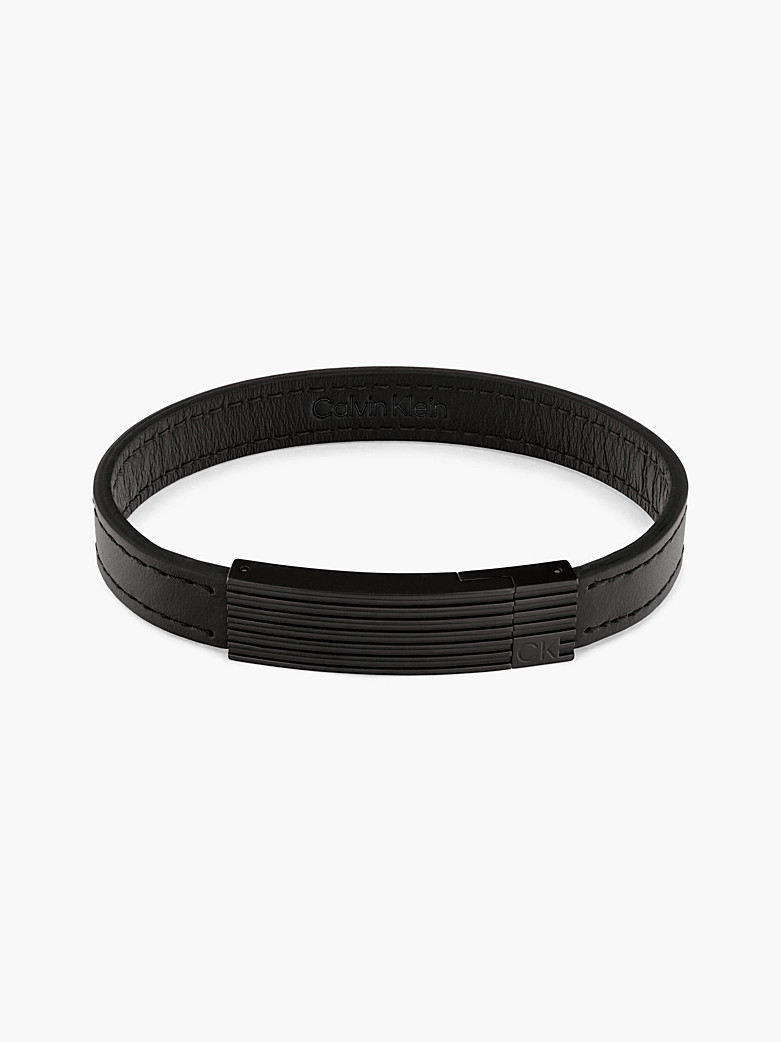 Calvin Klein Elegant black leather bracelet