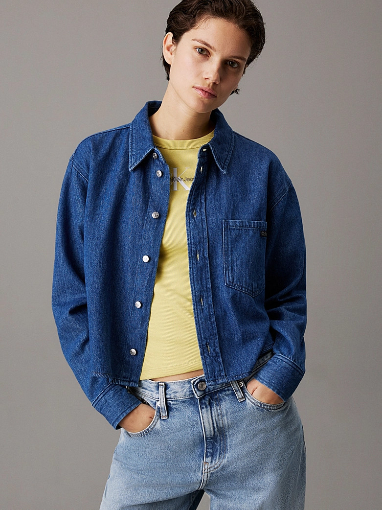 Calvin Klein Cropped denim dad shirt