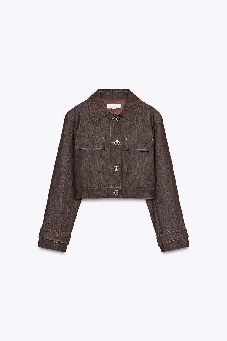 Zara  CONTRAST STITCHING SHORT JACKET