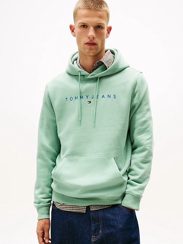 Men’s Fleece Hoodie with Embroidered Linear Logo