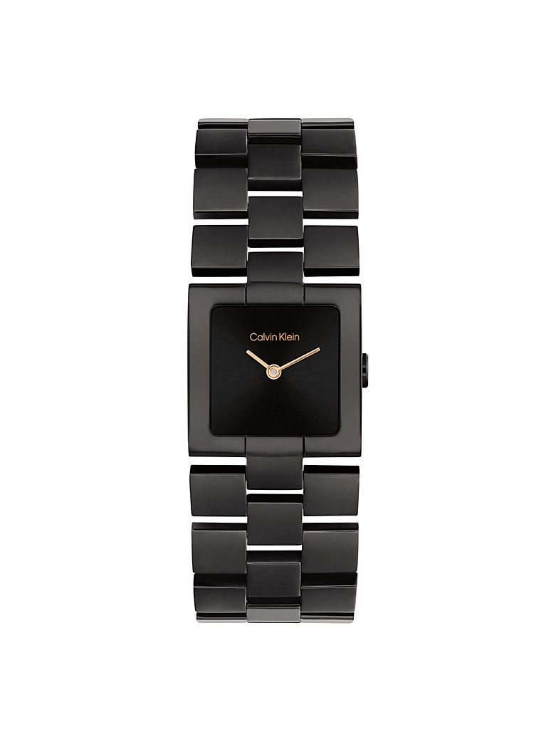 Calvin Klein Square wristwatch in black plated steel