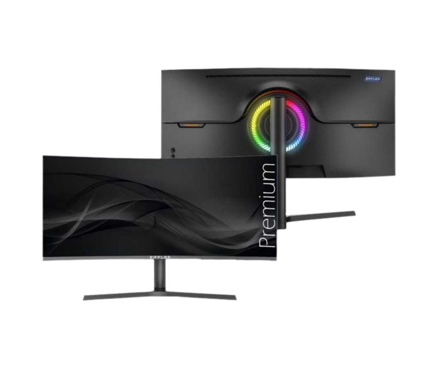 Monitor ZIFFLER 34GM1000-34" 3K WQHD Curved Gaming monitor (HDMI+DP+Audio out+Typec+DC) VA panel 165hz RGB stand R1000