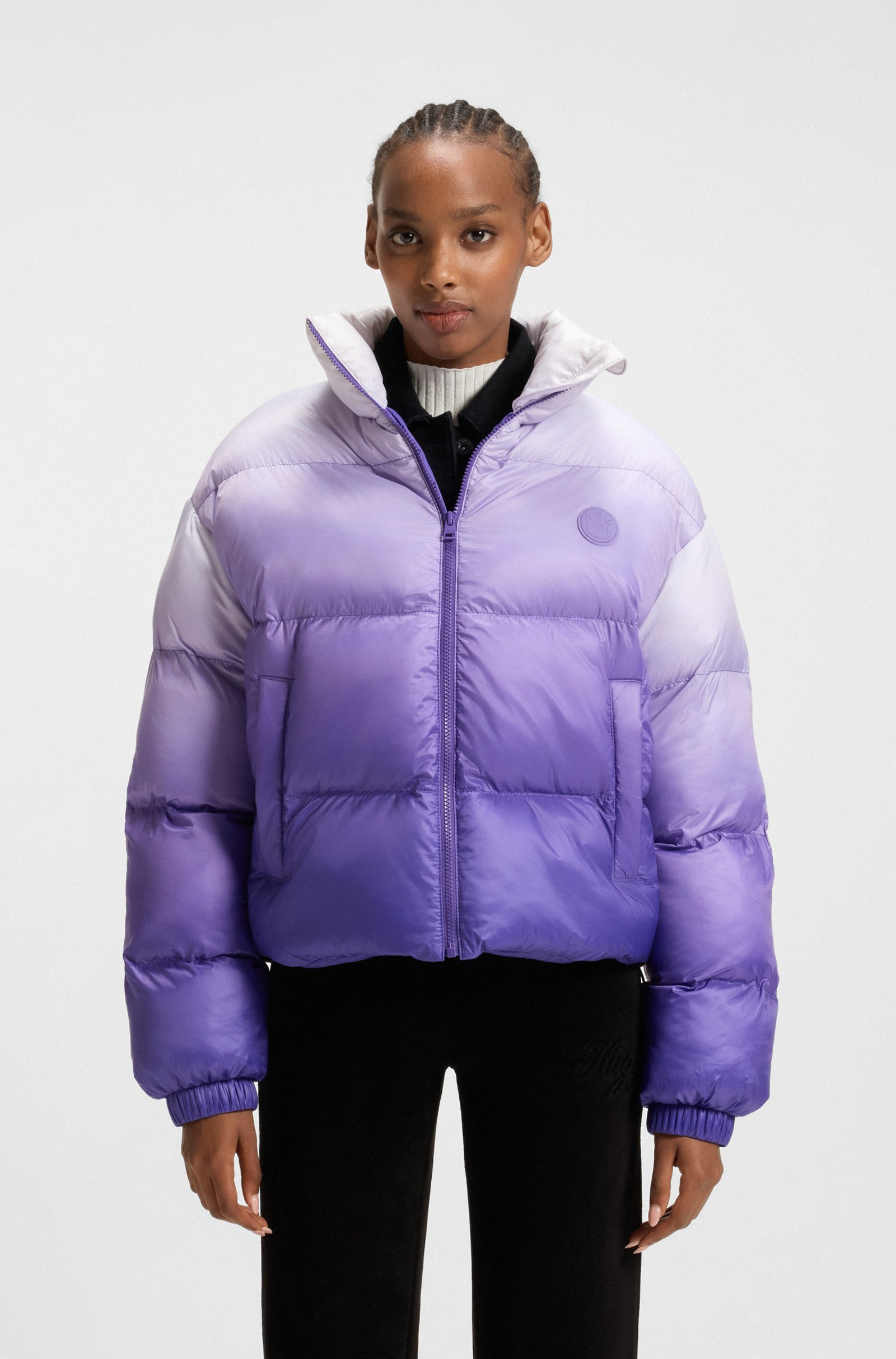 HUGO Bubble padded jacket with ombré print