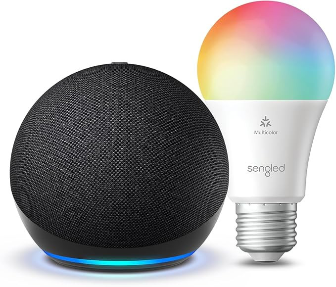 Echo Dot (5th generation, 2022) / Anthracite + Sengled LED Smart Light Bulb (E27), Works with Alexa Smart Home starter package