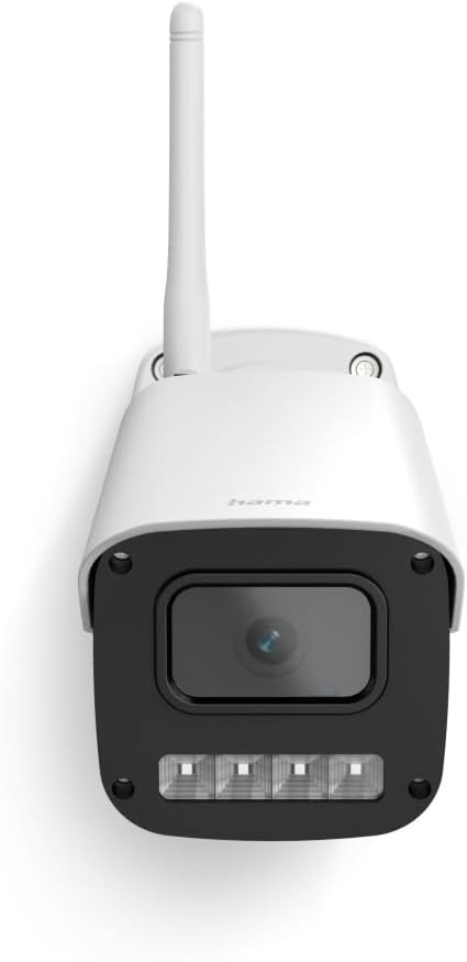 Hama WLAN Surveillance Camera for Outdoors, Outdoor Camera with Voice and App Control, Weatherproof Outdoor Camera with Motion Sensor, Night Vision, 2-Way Audio, Recording, 1080p) White