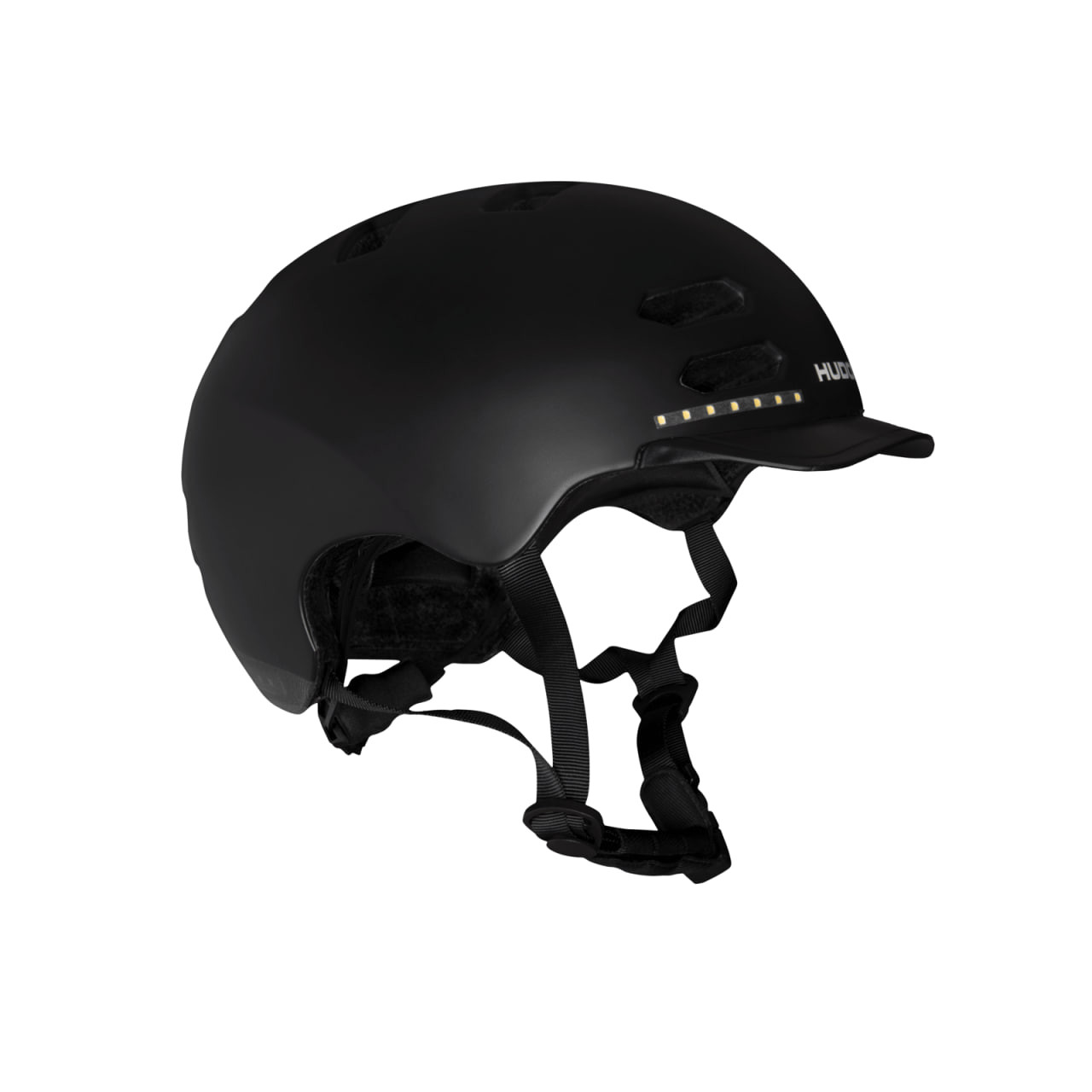 Hudora skateboard helmet with Led light, black, size S