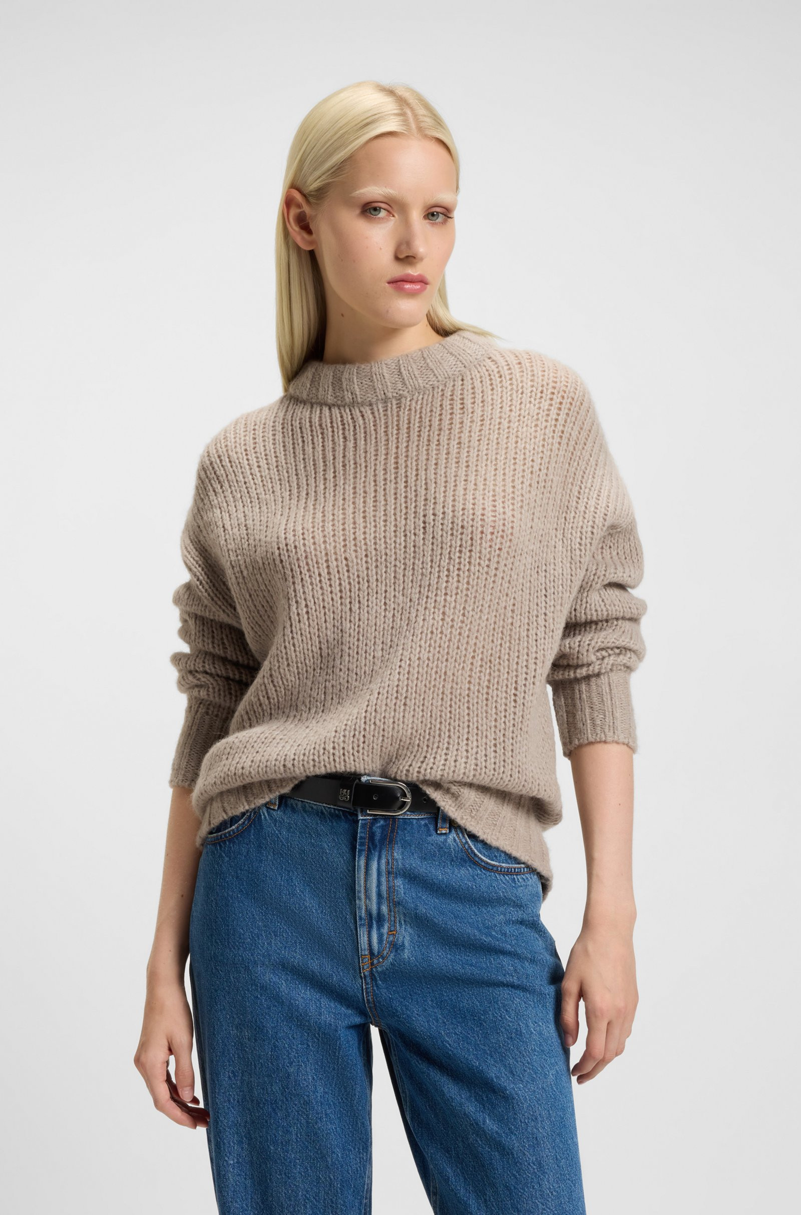 HUGO Oversized-fit sweater in a wool blend
