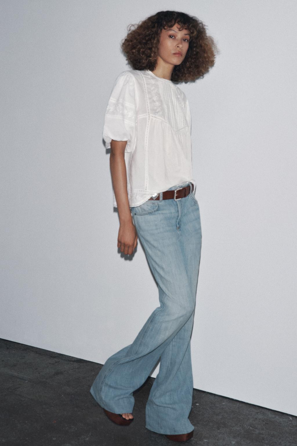 Zara ZW COLLECTION EMBROIDERED ROMANTIC BLOUSE