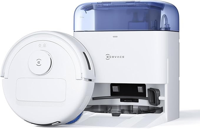 ECOVACS Deebot Mini Robot Vacuum Cleaner with Wiping Function, 8,000 Pa Suction Power, ZeroTangle 2.0, TrueMapping 2.0, 45°C Hot Air Drying, Intelligent Deep Cleaning, Self-Cleaning
