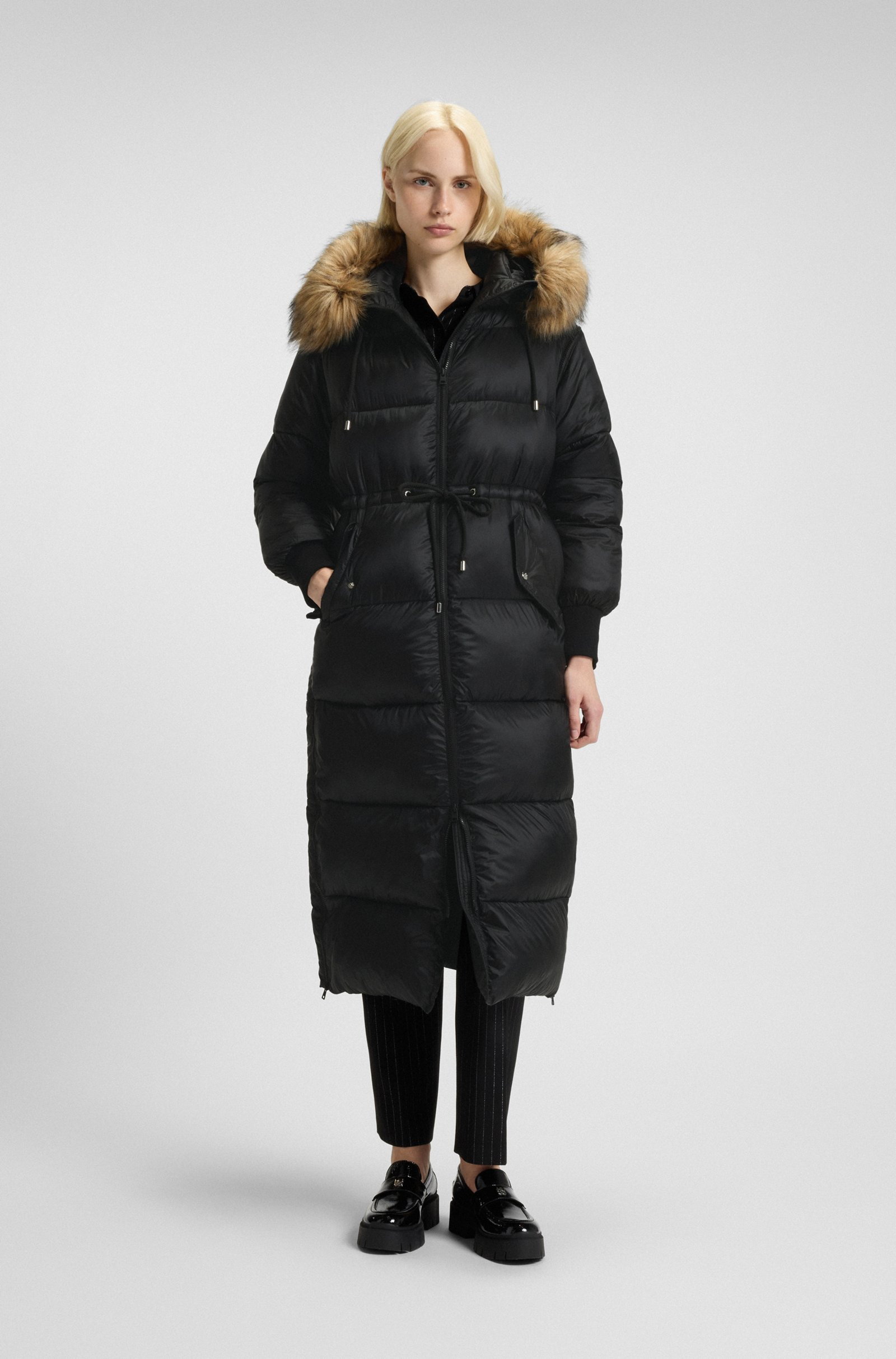 HUGO Water-repellent parka jacket with detachable sleeves and trim
