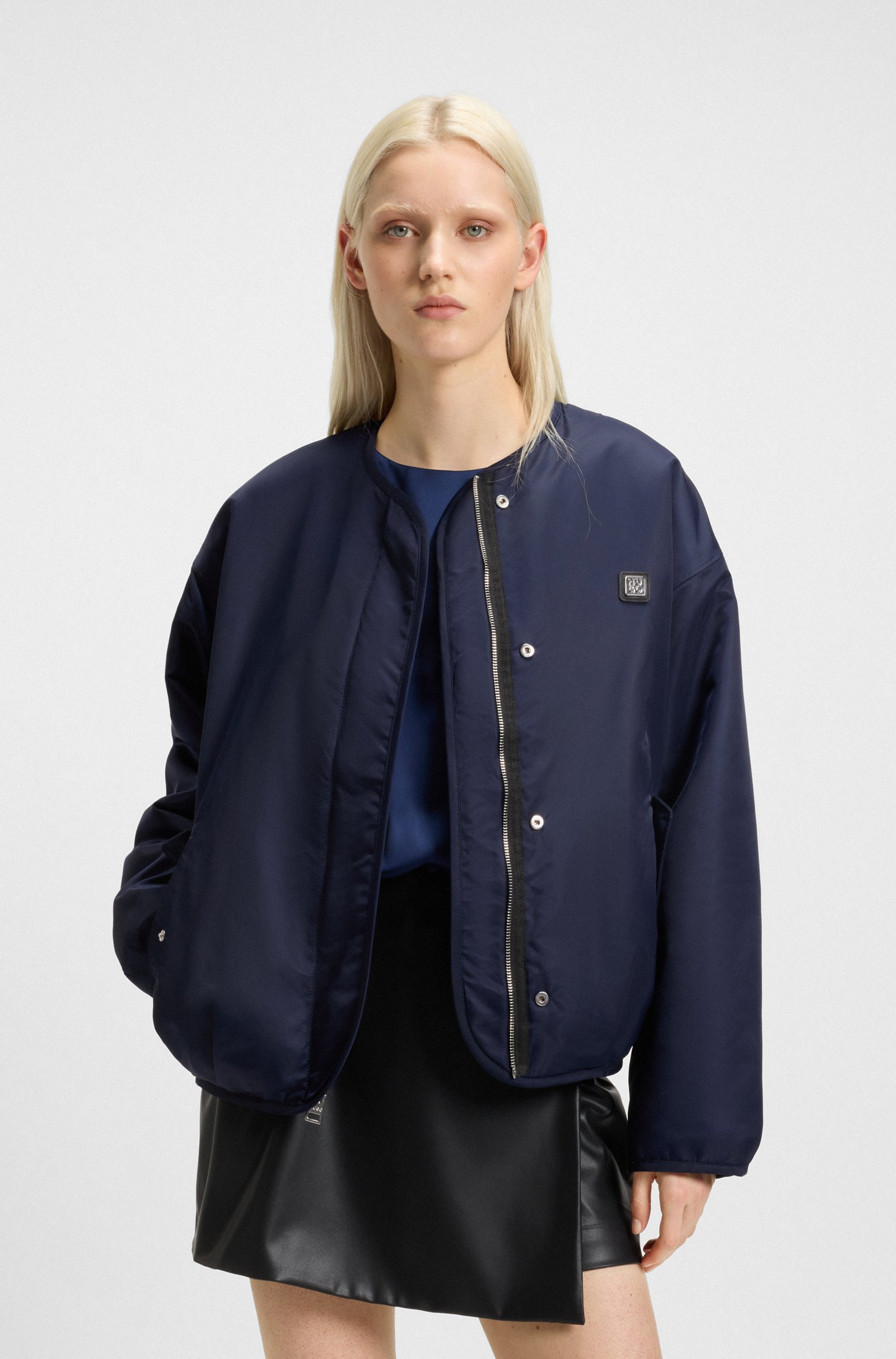 HUGO Reversible jacket with teddy and water-repellent fabrics