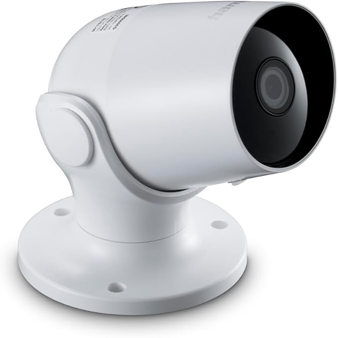Hama WLAN Surveillance Camera for Outdoors, Outdoor Camera with Voice and App Control, Weatherproof Outdoor Camera with Motion Sensor, Night Vision, 2-Way Audio, Recording, 1080p) White
