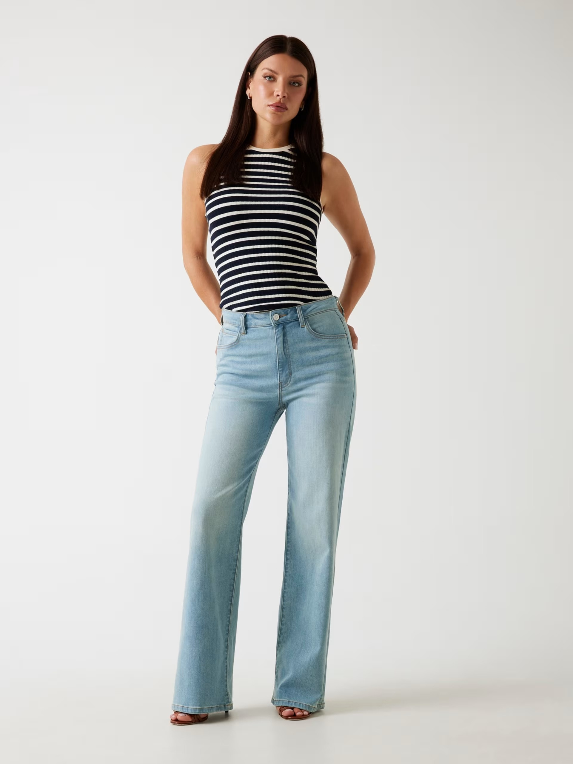 Guess Silk-blend wide-leg jeans