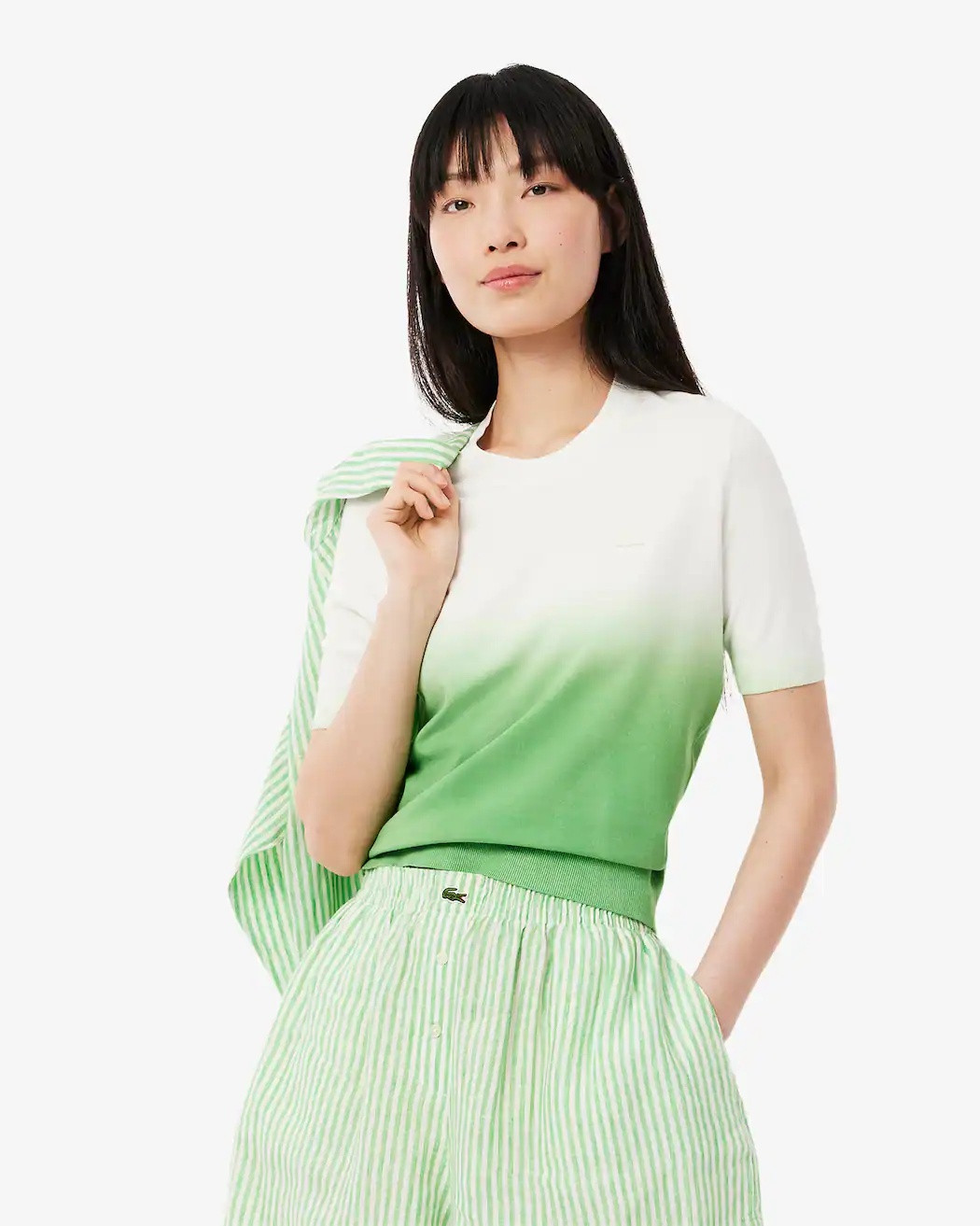LACOSTE Short-sleeved sweater with ombré effect